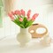 Pink Artificial Flowers 20 Pcs Fake Tulips Realistic Touch Spring Summer Fake Flowers for Home Decor, Outdoor Garden Parties and Wedding Decor